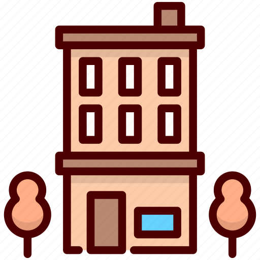 Apartments, building, flats, office block, residential flats icon - Download on Iconfinder