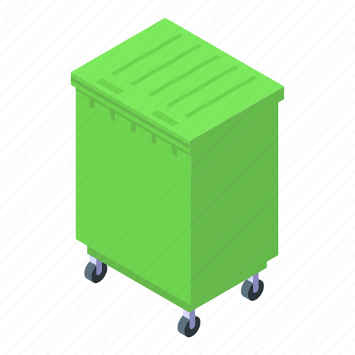 Trash, container, isometric icon - Download on Iconfinder