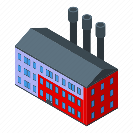 City, factory, isometric icon - Download on Iconfinder