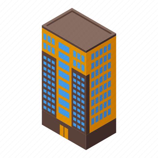 Residential, building, isometric icon - Download on Iconfinder