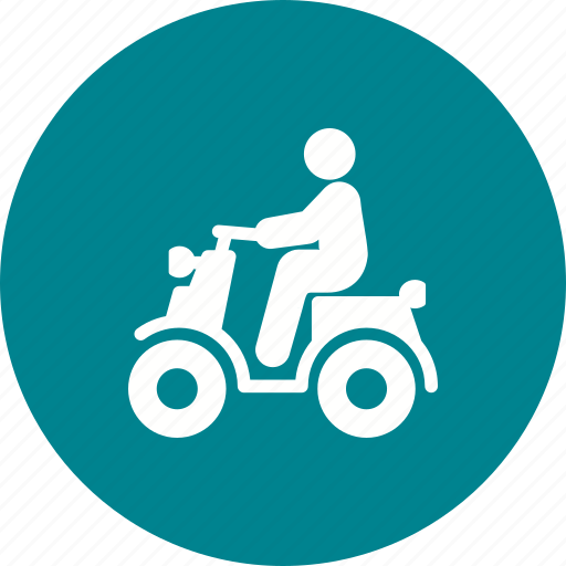 City, motorcycle, riding, scooter, town, vespa, young icon - Download on Iconfinder