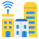 wifi, city, building