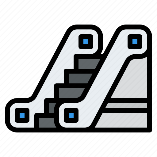 Escalator, moving, staircase, transportation icon - Download on Iconfinder
