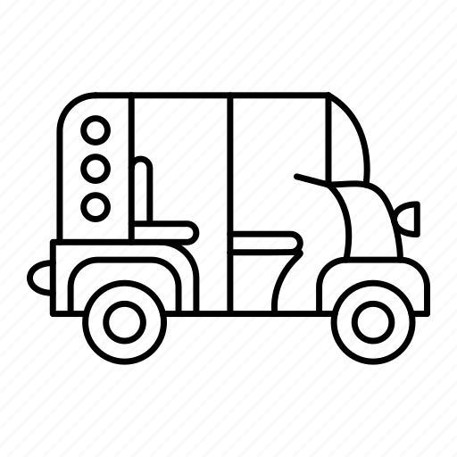 Rikshaw, three wheeler auto, transport, tuk tuk, auto icon - Download on Iconfinder