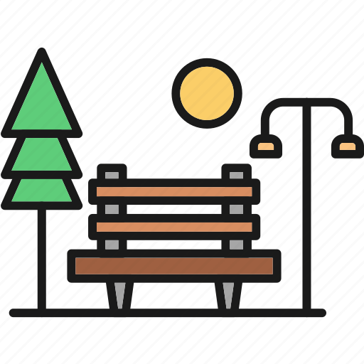 Bench, park, outdoor, landscape, city icon - Download on Iconfinder