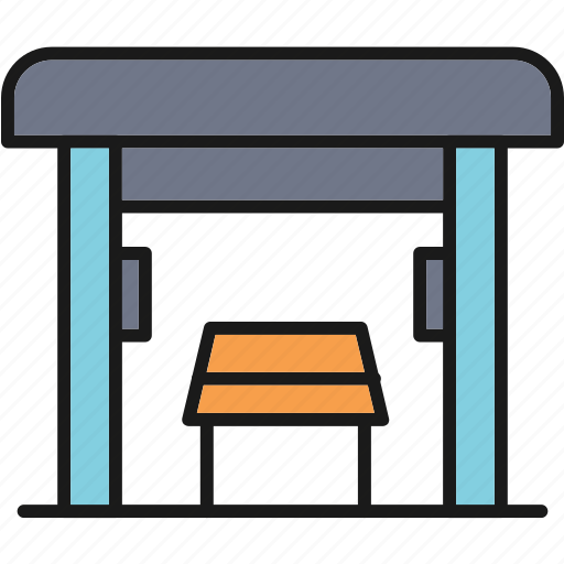 Bus, stop, bench, commute, station, travel, city icon - Download on Iconfinder
