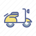 scooter, motorcycle, motorbike, vespa, ride, travel