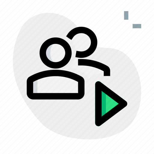 Multiple, user, player, play button icon - Download on Iconfinder