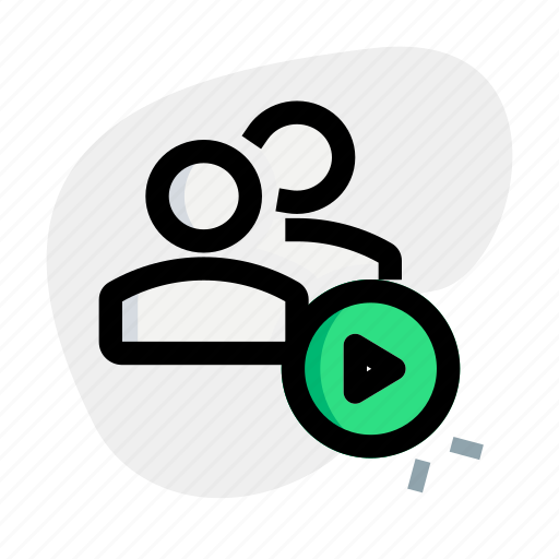 Multiple, user, player, play button icon - Download on Iconfinder