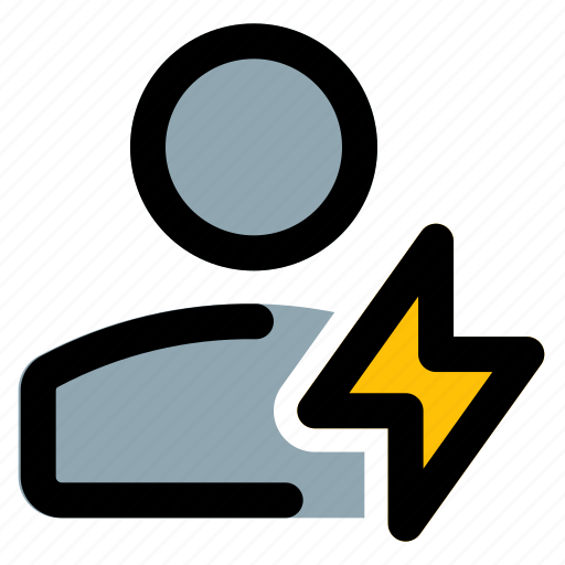Single, user, flash, power icon - Download on Iconfinder