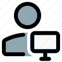 single, user, monitor, computer