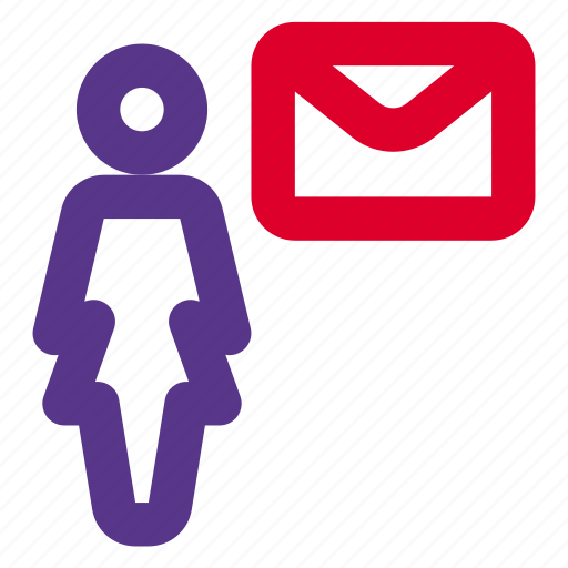 Single, woman, mail, email icon - Download on Iconfinder