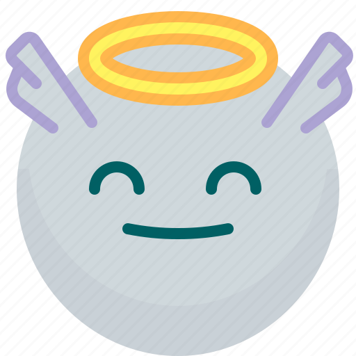 Angel, emoji, emotion, face, smile icon - Download on Iconfinder