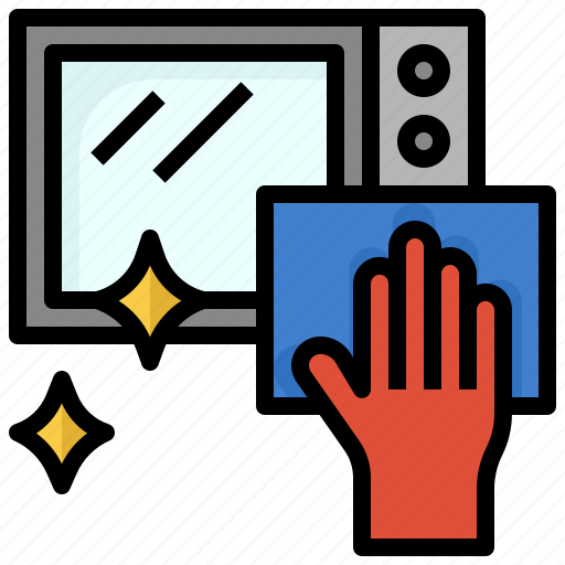 Microwave, kitchenware, electronics, clean, hands, gestures icon - Download on Iconfinder