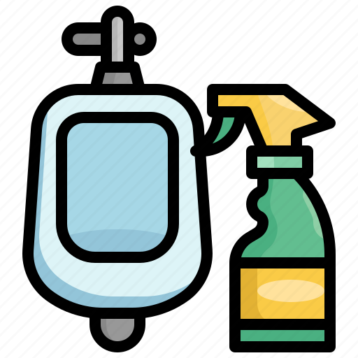 Urinal, toilet, cleaning, housekeeping, spray icon - Download on Iconfinder