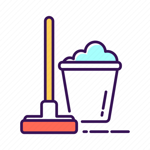 Bucket, cleaning, housekeeping, mop icon - Download on Iconfinder