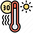 heat, high, summer, temperature, thermometer