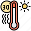 heat, high, summer, temperature, thermometer 