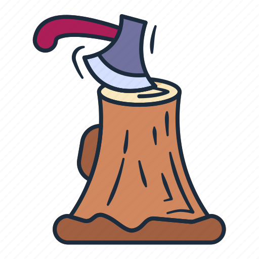 Axe, wood, trunk, tree, climate icon - Download on Iconfinder
