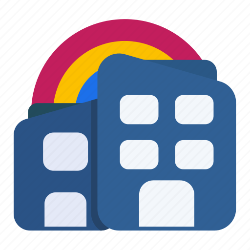 Rainbow, city, weather, rainy, beautiful, architecture icon - Download on Iconfinder