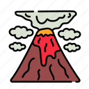 volcano, lava, eruption, mountain, danger, explosion
