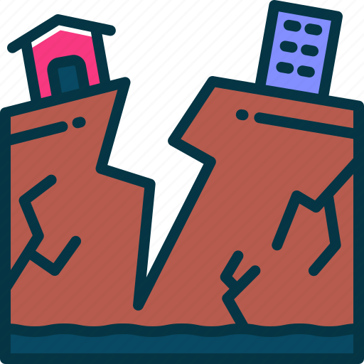 Earthquake, insurance, house, disaster, cracked icon - Download on Iconfinder