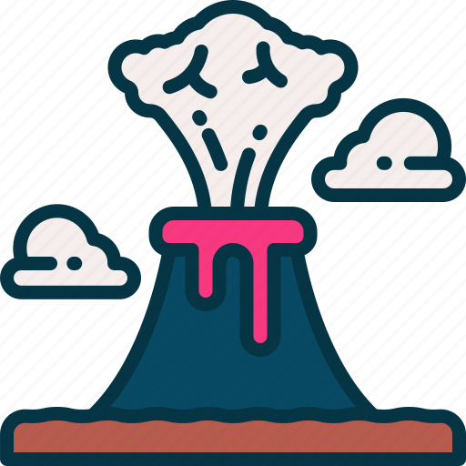 Volcano, eruption, disaster, magma, explosion icon - Download on Iconfinder