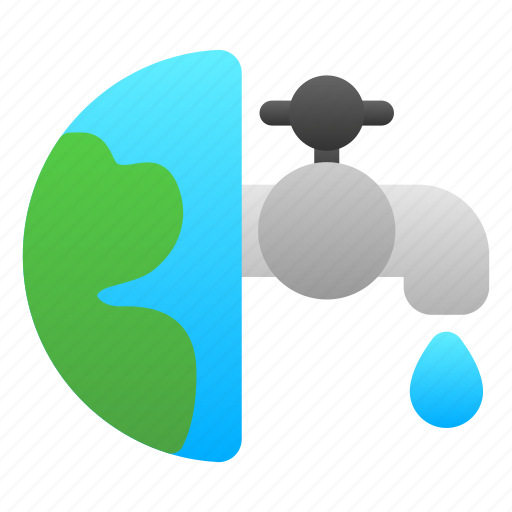 Earth, globe, faucet, tap, water, drop icon - Download on Iconfinder