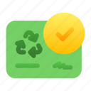 green, certificate, document, recycle, recycling, check