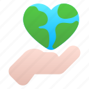 hand, care, earth, environment, heart, love