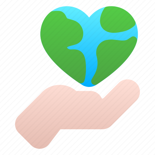 Hand, care, earth, environment, heart, love icon - Download on Iconfinder