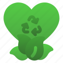 love, heart, recycle, recycling, leafs, ecology