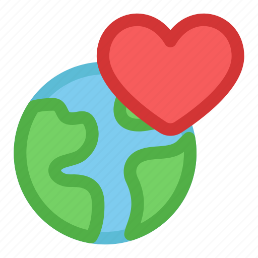 Earth, globe, love, heart, care, environment icon - Download on Iconfinder