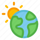 earth, globe, sun, planet, sunlight