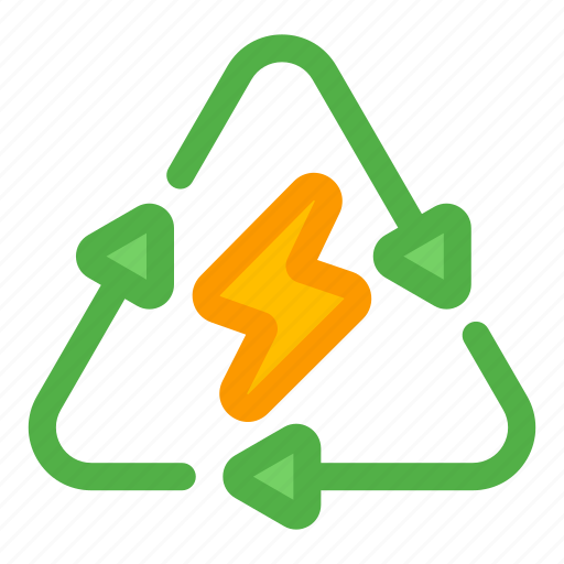 Green, energy, recycle, recycling, electricity, bolt icon - Download on Iconfinder