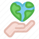 hand, care, earth, environment, heart, love