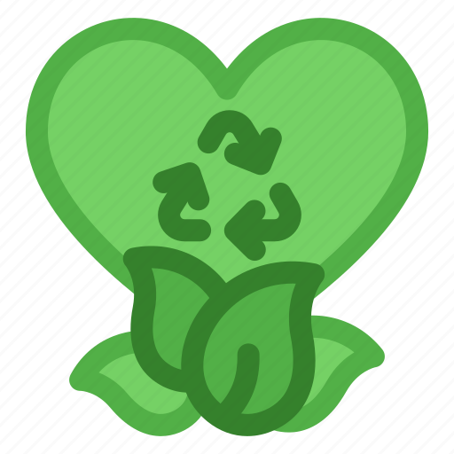 Love, heart, recycle, recycling, leafs, ecology icon - Download on Iconfinder