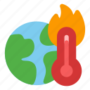 global, warming, temperature, thermometer, fire, hot