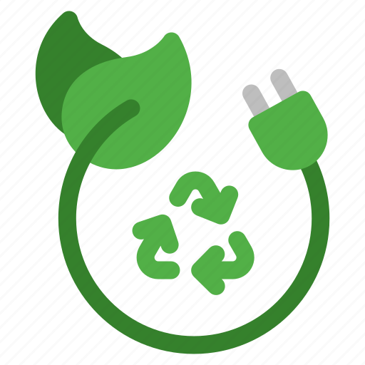 Green, energy, leafs, recycle, ecology, plug icon - Download on Iconfinder
