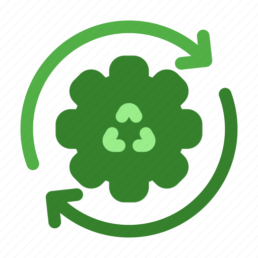 Recycling, recycle, gear, process icon - Download on Iconfinder
