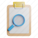 search, list, zoom, magnifying, paper, check, document, clipboard 