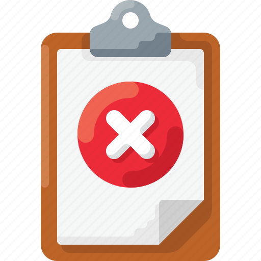 Clipboard, cross, delete, doc, error, fail, reject icon - Download on Iconfinder