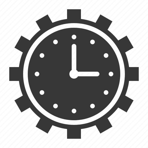 Clock, gear, schedule, time, timer, wall clock icon - Download on Iconfinder