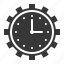 clock, gear, schedule, time, timer, wall clock 
