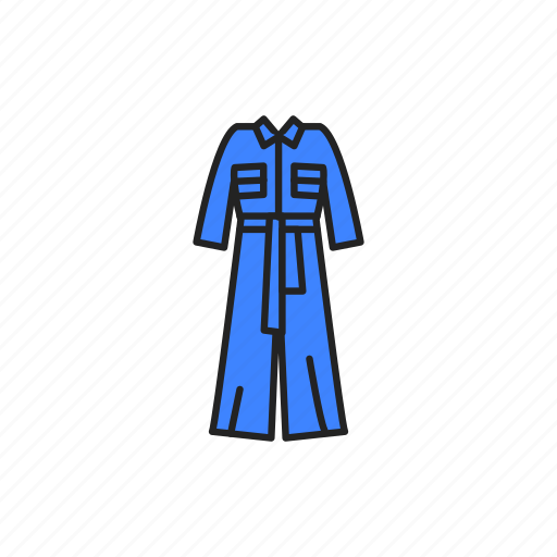 Lady, jumpsuit, blue, suit icon - Download on Iconfinder