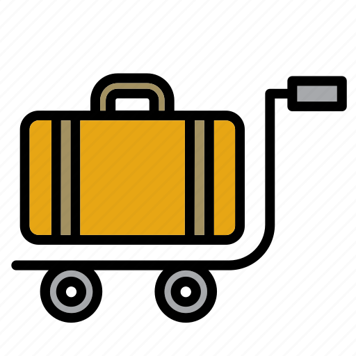 Accessory, airport, cart, luggage, suitcase, travel, trolley icon - Download on Iconfinder
