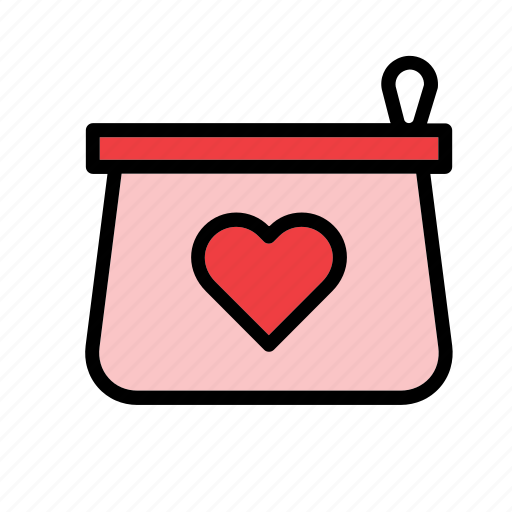 Heart, love, overnight bag, toilet bag, toilet kit, vanity case, vanity kit icon - Download on Iconfinder