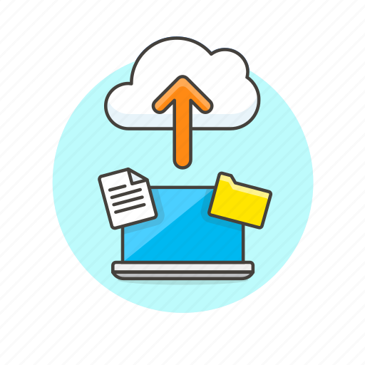 Cloud, computing, file, laptop, upload, arrow, technology icon - Download on Iconfinder
