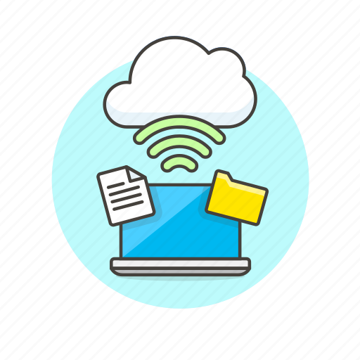 Cloud, connection, file, laptop, wireless, arrow, technology icon - Download on Iconfinder
