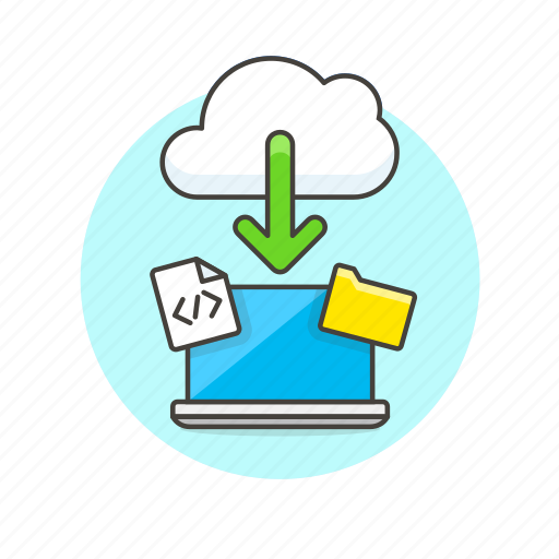 Cloud, computing, download, html, laptop, arrow, file icon - Download on Iconfinder